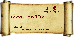Lovasi Renáta névjegykártya